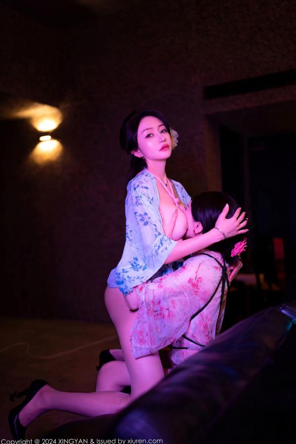    XingYan星颜社：林幼一、潘娇娇演绎日式轻透和服与细绳绑缚，滴蜡美学融合暗调暧昧氛围，大尺度视觉盛宴全记录-2024.06.05第17张图片