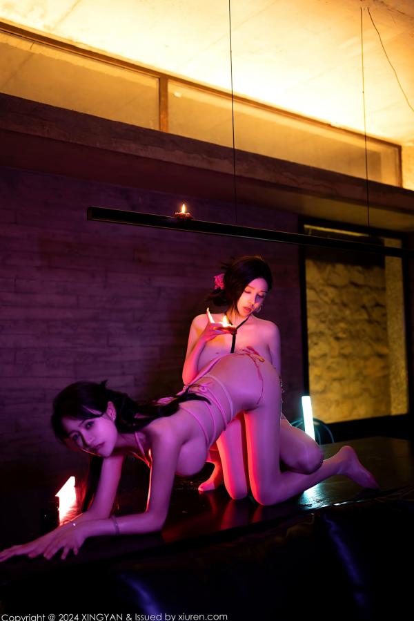    XingYan星颜社：林幼一、潘娇娇演绎日式轻透和服与细绳绑缚，滴蜡美学融合暗调暧昧氛围，大尺度视觉盛宴全记录-2024.06.05第67张图片