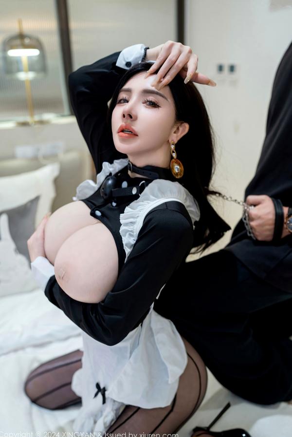    XingYan星颜社-230-潘思沁-清纯女仆装变身私房写真，黑丝绑缚诱惑，大胆角色扮演尽显极致爆乳魅力第60张图片