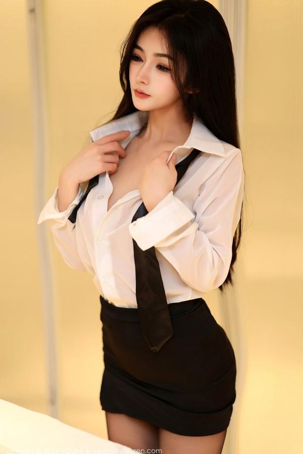    YouMi尤蜜荟-1050-谭小灵：浴室湿身诱惑，OL白衬衫与黑丝美腿的极致碰撞，尽显御姐魅力与曼妙身材第8张图片