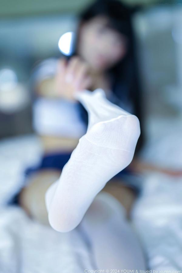    YouMi尤蜜荟赵可欣baby：甜美猫耳水手服少女，纯欲校服短裙配白色丝袜，诱惑私房照高清套图第28张图片