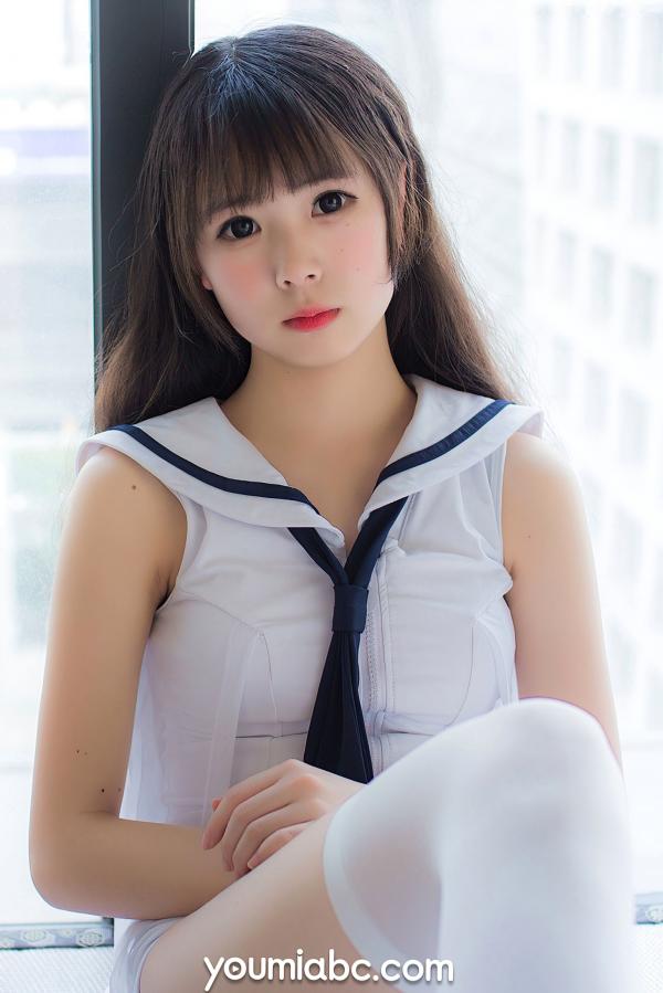    YouMi尤蜜-2021.04.27-向小圆《死库水软妹》清纯日系少女写真，白色连体泳衣，制服诱惑，灵动萝莉清新居家风格第32张图片