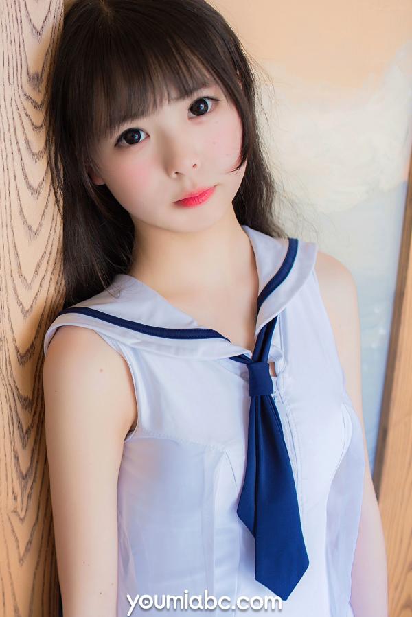    YouMi尤蜜-2021.04.27-向小圆《死库水软妹》清纯日系少女写真，白色连体泳衣，制服诱惑，灵动萝莉清新居家风格第36张图片