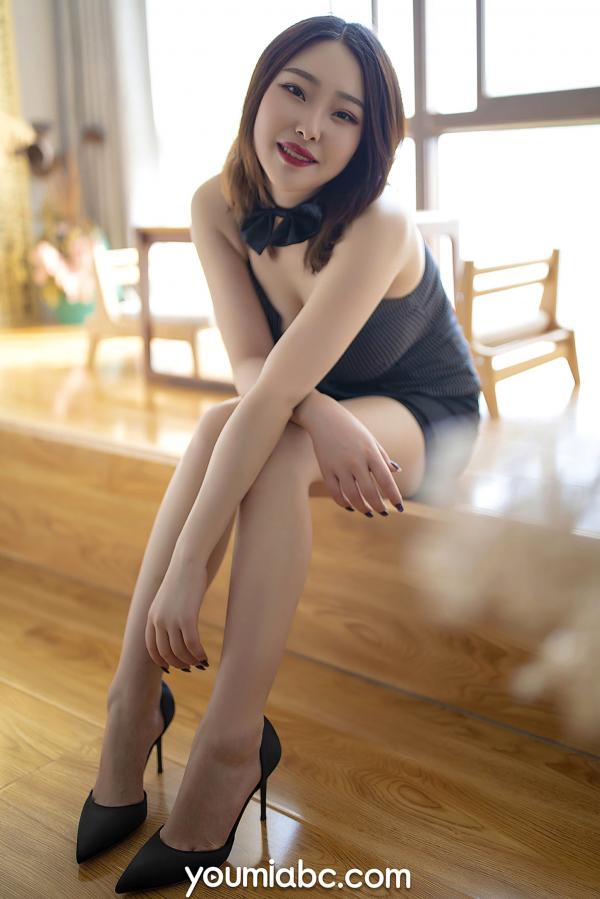    YouMi尤蜜-2021.03.02-Domen瑶瑶-《暧昧预警》高清私房照，性感黑色吊带美腿诱惑第14张图片