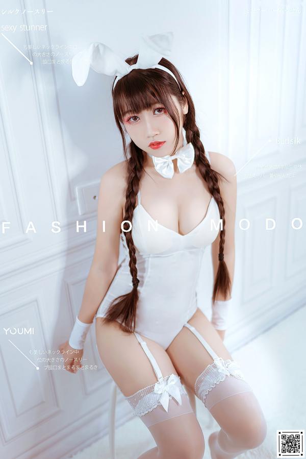   YouMi尤蜜-2021.01.29-呆猫-纯白诱惑《白兔侍女》角色扮演制服私房写真第1张图片