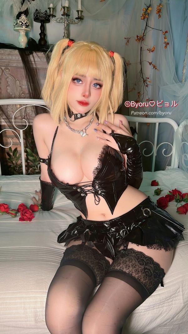    Byoru-死亡笔记-弥海砂-Misa-Amane-Death-Note-暗黑哥特风-性感漆皮COSPLAY写真-极致诱惑女神第40张图片