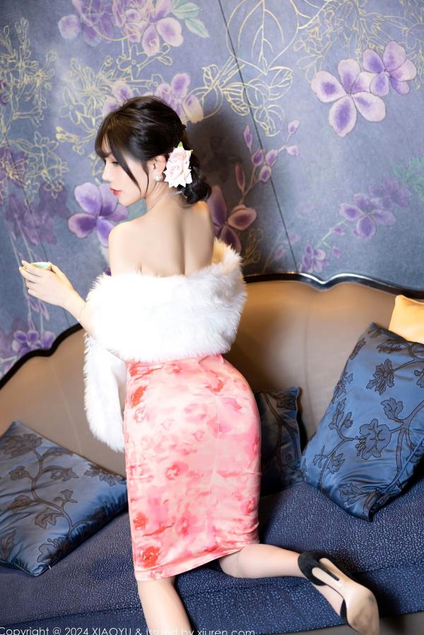 徐莉芝Booty 陈芝  XiaoYu语画界：徐莉芝古风改良旗袍与诱惑黑蕾丝写真，极致丝袜曲线尽显私房魅力第13张图片