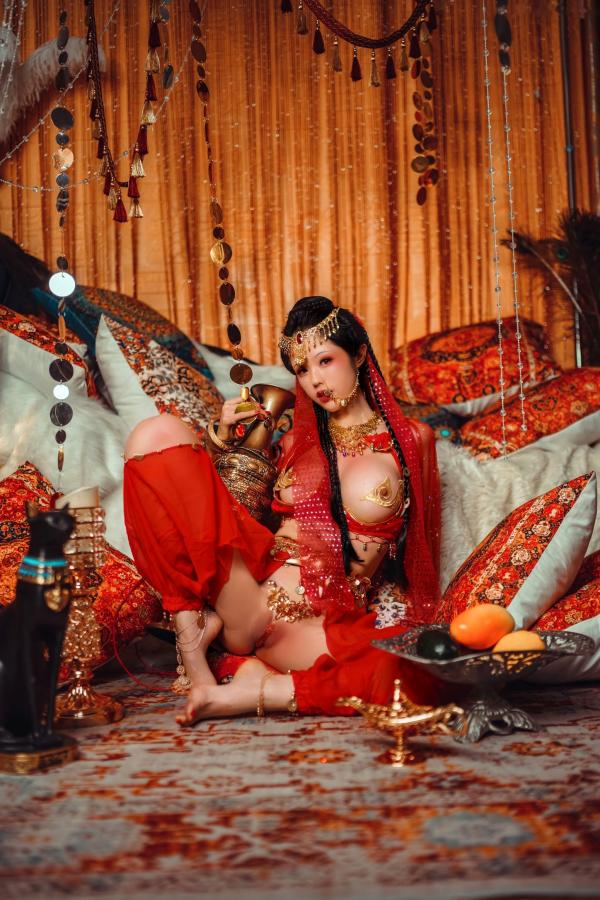    钛合金TiTi-塞上红鸾：华丽异域风情舞娘角色扮演，极致性感大尺度视觉盛宴第10张图片