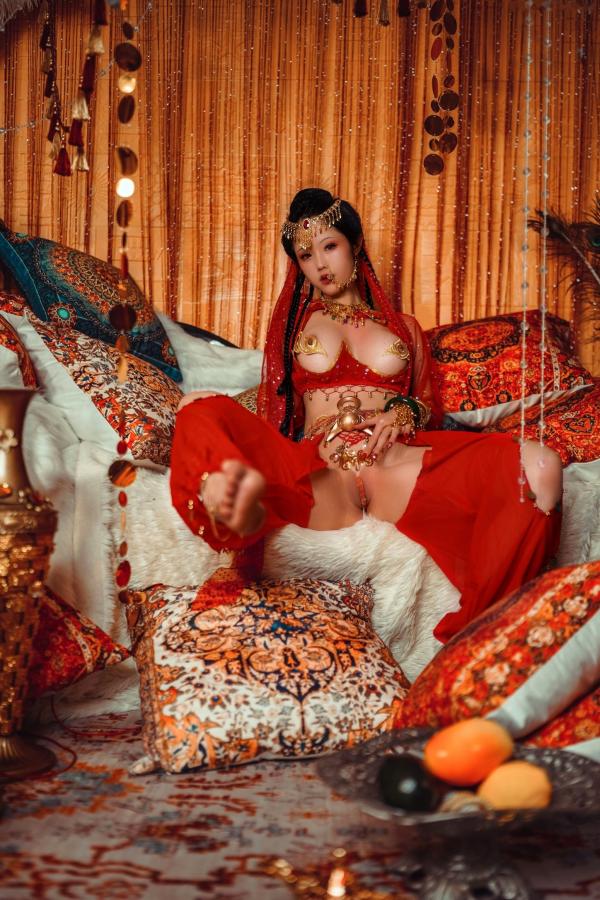    钛合金TiTi-塞上红鸾：华丽异域风情舞娘角色扮演，极致性感大尺度视觉盛宴第13张图片