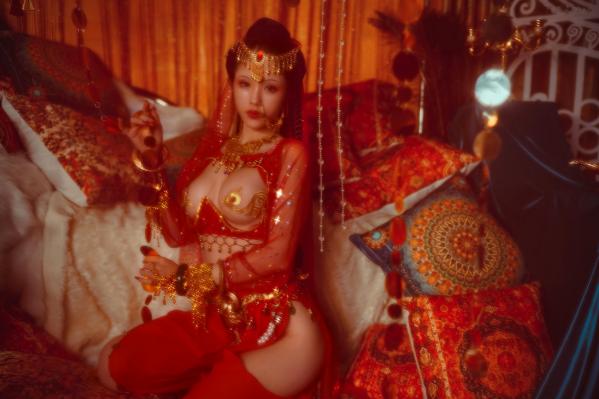    钛合金TiTi-塞上红鸾：华丽异域风情舞娘角色扮演，极致性感大尺度视觉盛宴第38张图片