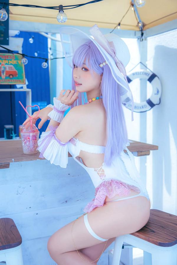    Ely_eee(ElyEE子) 碧蓝航线普利茅斯泳装Cosplay版 甜美夏日写真 [28P]第6张图片