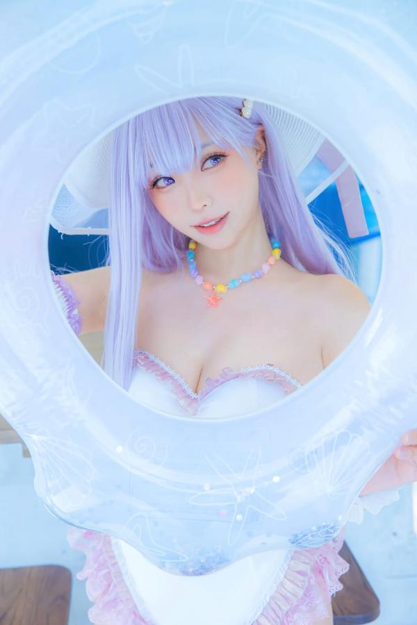    Ely_eee(ElyEE子) 碧蓝航线普利茅斯泳装Cosplay版 甜美夏日写真 [28P]第24张图片