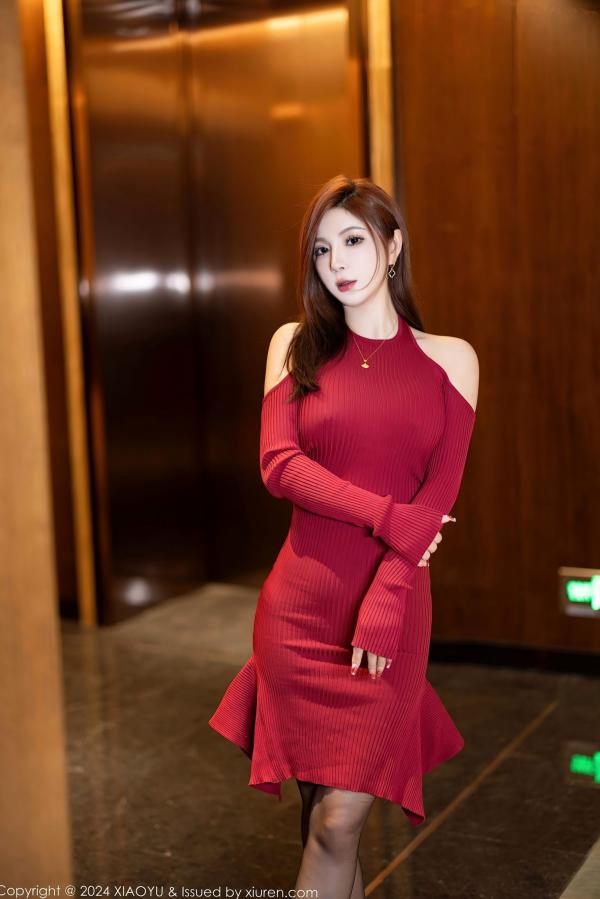   XiaoYu语画界-1198-小蛮妖Yummy-海南旅拍私房照-红色内衣诱惑-极致黑丝美腿-大尺度性感写真-2024.02.04第5张图片