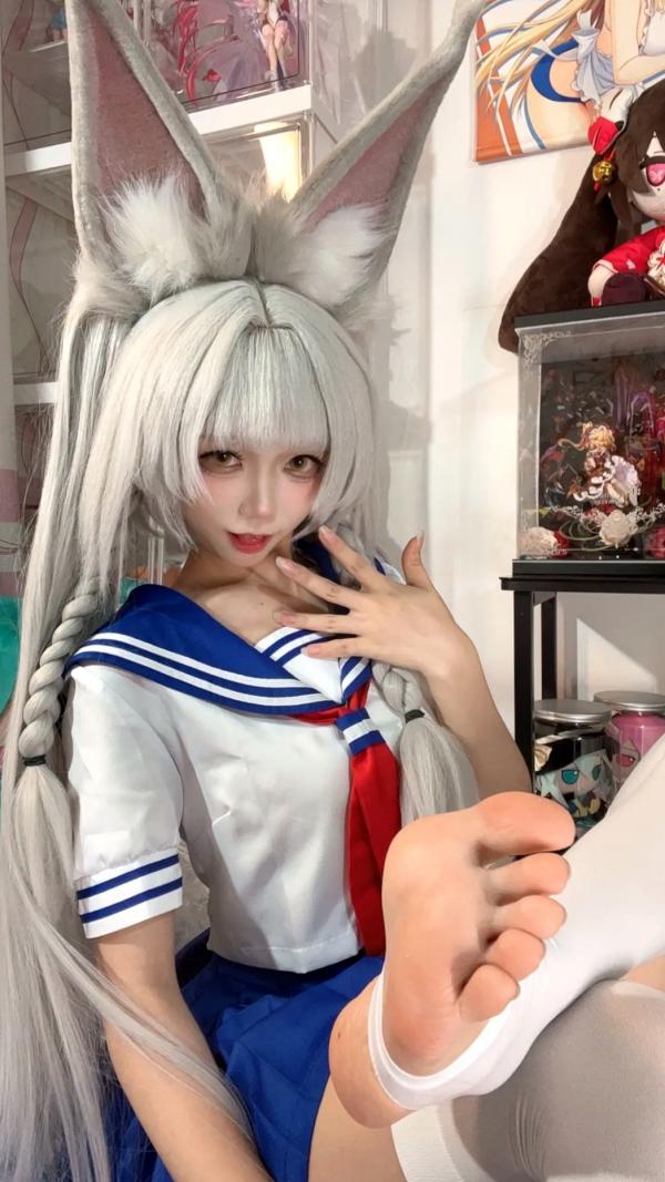    白栎Shirly - 朝凪 Asanagi 二次元动漫风cosplay狐耳萌娘手办房私房写真第2张图片