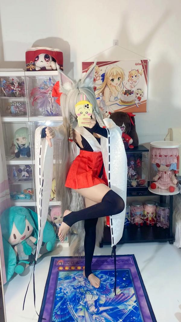    白栎Shirly - 朝凪 Asanagi 二次元动漫风cosplay狐耳萌娘手办房私房写真第23张图片