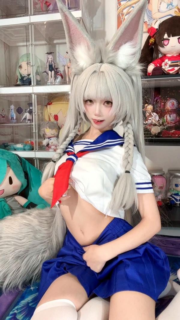    白栎Shirly - 朝凪 Asanagi 二次元动漫风cosplay狐耳萌娘手办房私房写真第65张图片