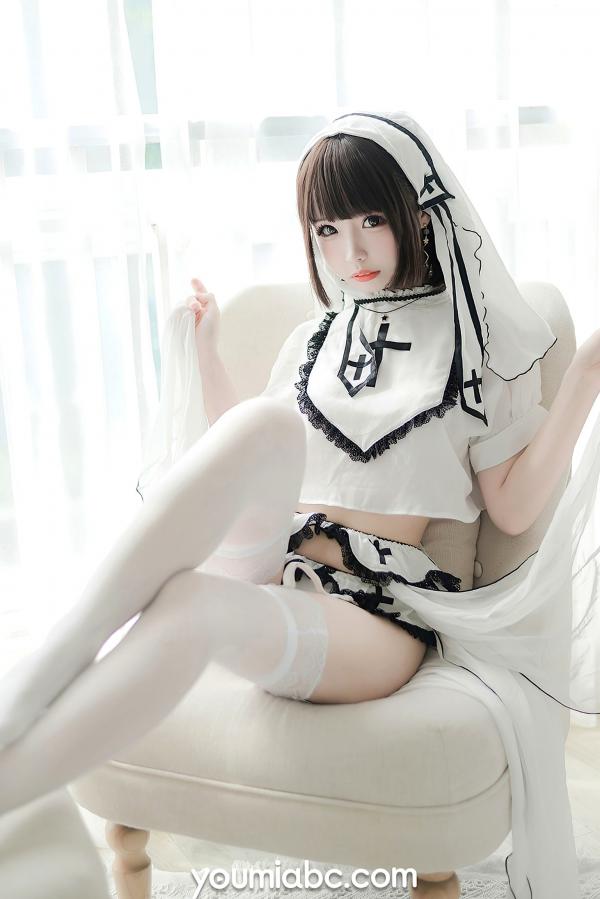    YouMi尤蜜-2020.11.10-甜椒妙妙mio-《圣洁修女》纯美修女装私房照，清纯角色扮演白丝诱惑第9张图片
