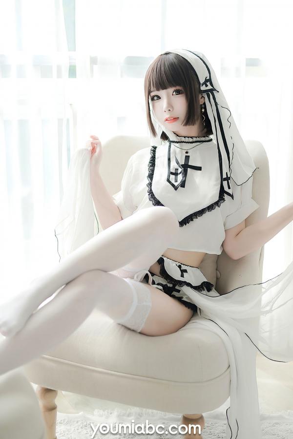    YouMi尤蜜-2020.11.10-甜椒妙妙mio-《圣洁修女》纯美修女装私房照，清纯角色扮演白丝诱惑第10张图片