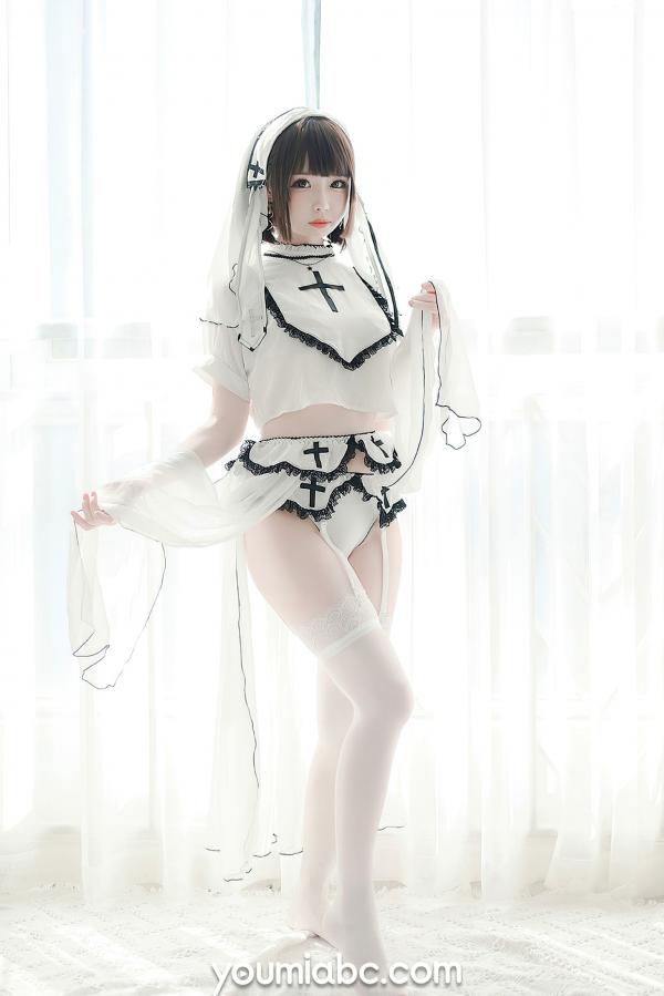    YouMi尤蜜-2020.11.10-甜椒妙妙mio-《圣洁修女》纯美修女装私房照，清纯角色扮演白丝诱惑第32张图片