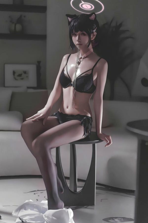    双木扶苏 - 蓝色档案杏山和纱Cosplay私房照，猫耳少女的甜美诱惑 [34P]第11张图片