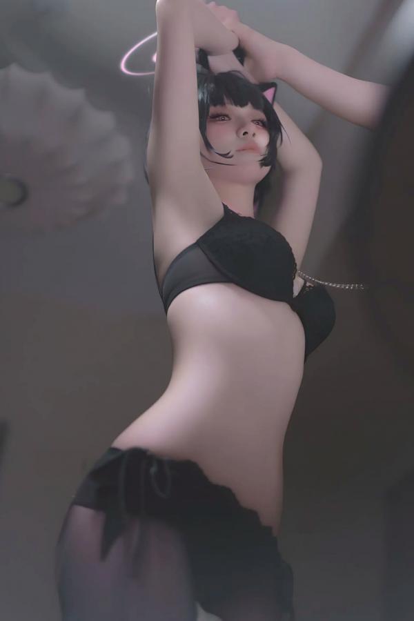    双木扶苏 - 蓝色档案杏山和纱Cosplay私房照，猫耳少女的甜美诱惑 [34P]第24张图片