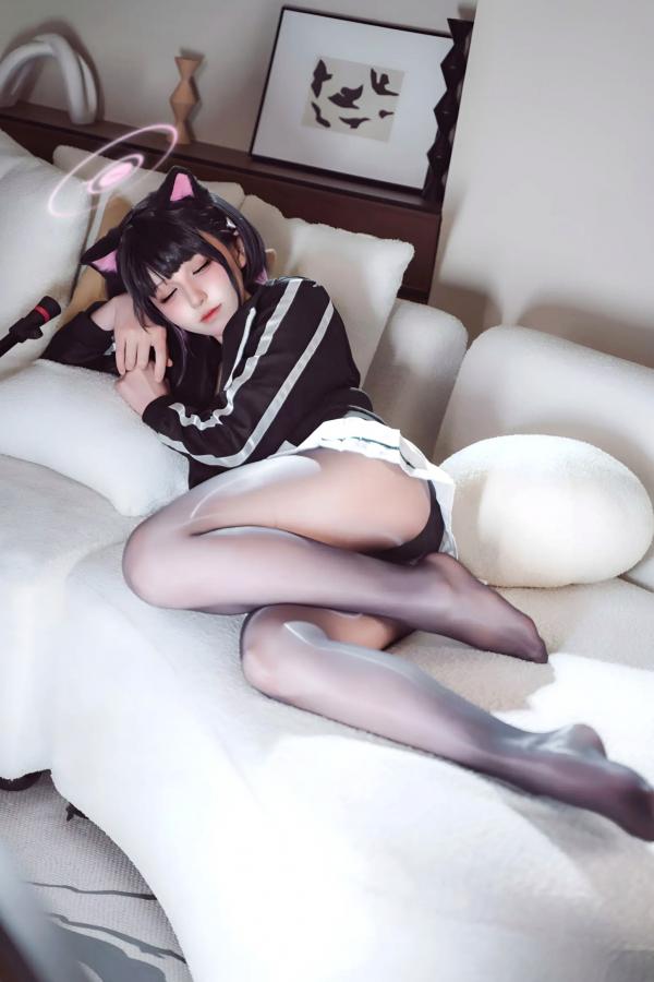    双木扶苏 - 蓝色档案杏山和纱Cosplay私房照，猫耳少女的甜美诱惑 [34P]第25张图片