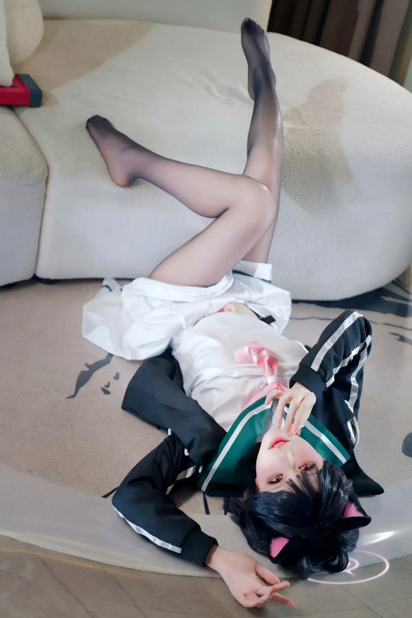    双木扶苏 - 蓝色档案杏山和纱Cosplay私房照，猫耳少女的甜美诱惑 [34P]第26张图片