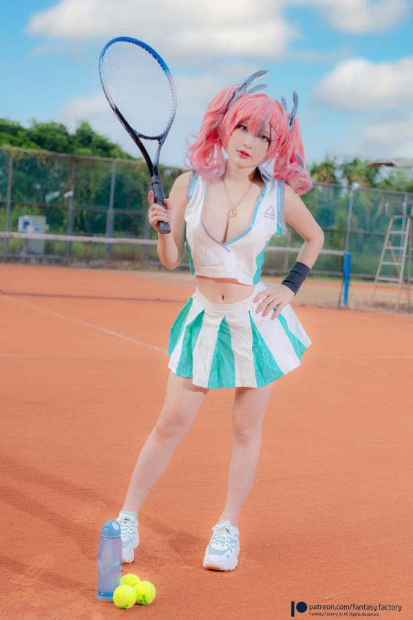    Fantasy-Factory 小丁Ding 碧蓝航线布莱默顿Cosplay网球宝贝性感大尺度私房照第4张图片