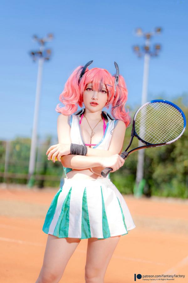    Fantasy-Factory 小丁Ding 碧蓝航线布莱默顿Cosplay网球宝贝性感大尺度私房照第22张图片