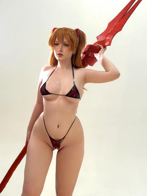    Ulichan明日香Cosplay新作，极致乳胶紧身衣诱惑，还原新世纪福音战士经典战衣与大尺度清凉写真 [48P]第30张图片