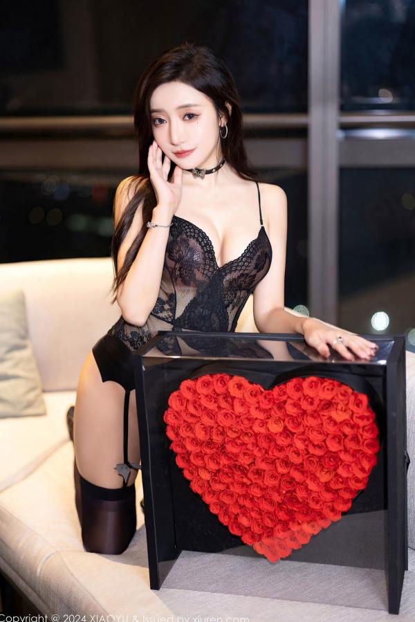 王馨瑶   XiaoYu语画界-1177-王馨瑶yanni-暗红皮夹克御姐风-黑色蕾丝内衣搭配黑丝-冷艳极品女神私房照-2024.01.03第65张图片