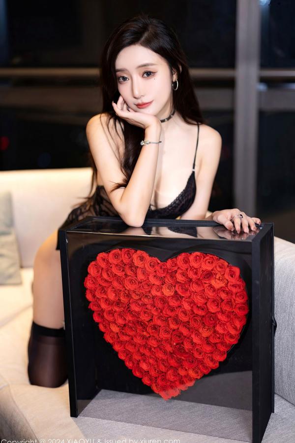 王馨瑶   XiaoYu语画界-1177-王馨瑶yanni-暗红皮夹克御姐风-黑色蕾丝内衣搭配黑丝-冷艳极品女神私房照-2024.01.03第67张图片