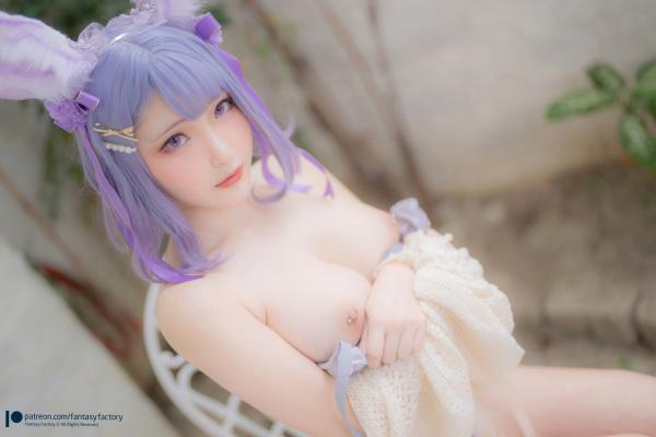    Fantasy-Factory-小丁Ding-紫发兔女郎Cosplay私房写真，梦幻二次元风格，柔美性感角色扮演，白皙肤质尽显诱惑第14张图片
