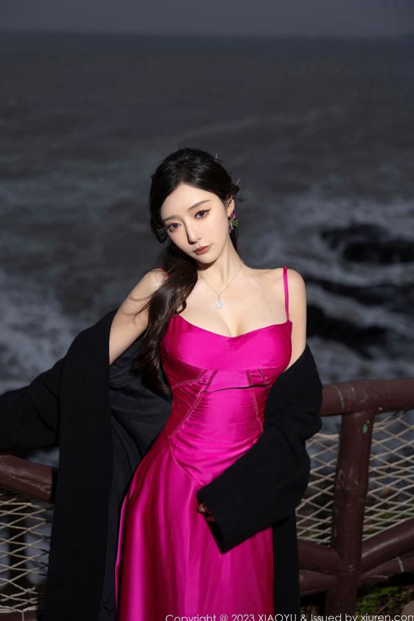 王馨瑶   XiaoYu语画界1174期：王馨瑶yanni极致诱惑，粉色吊带长裙与黑色蕾丝私房大片，无圣光超清写真第2张图片