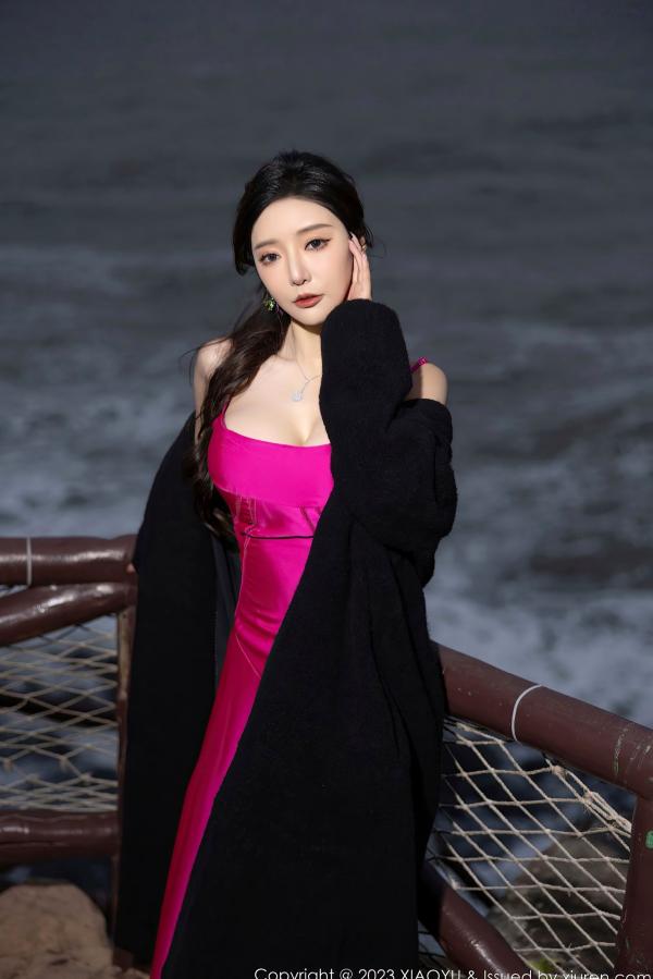 王馨瑶   XiaoYu语画界1174期：王馨瑶yanni极致诱惑，粉色吊带长裙与黑色蕾丝私房大片，无圣光超清写真第3张图片