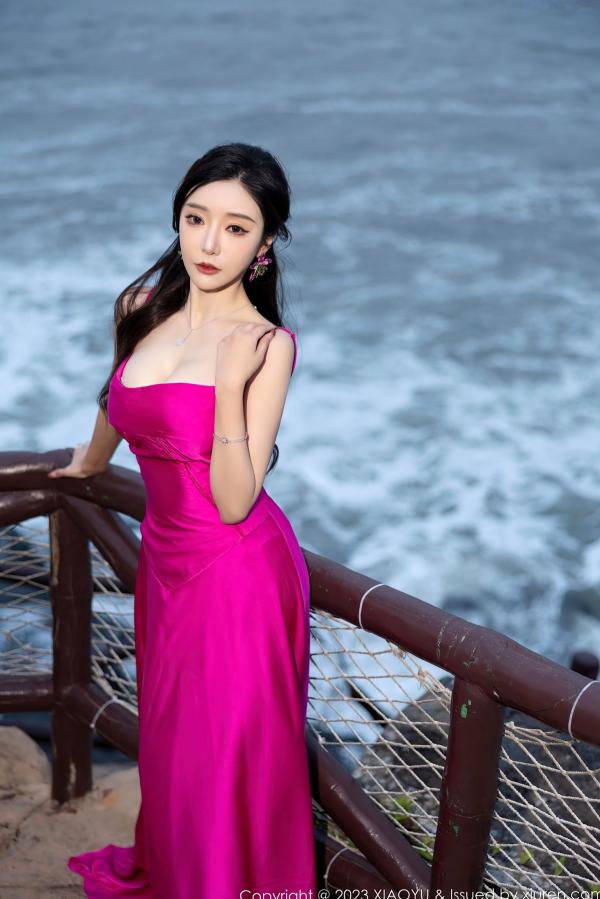 王馨瑶   XiaoYu语画界1174期：王馨瑶yanni极致诱惑，粉色吊带长裙与黑色蕾丝私房大片，无圣光超清写真第5张图片