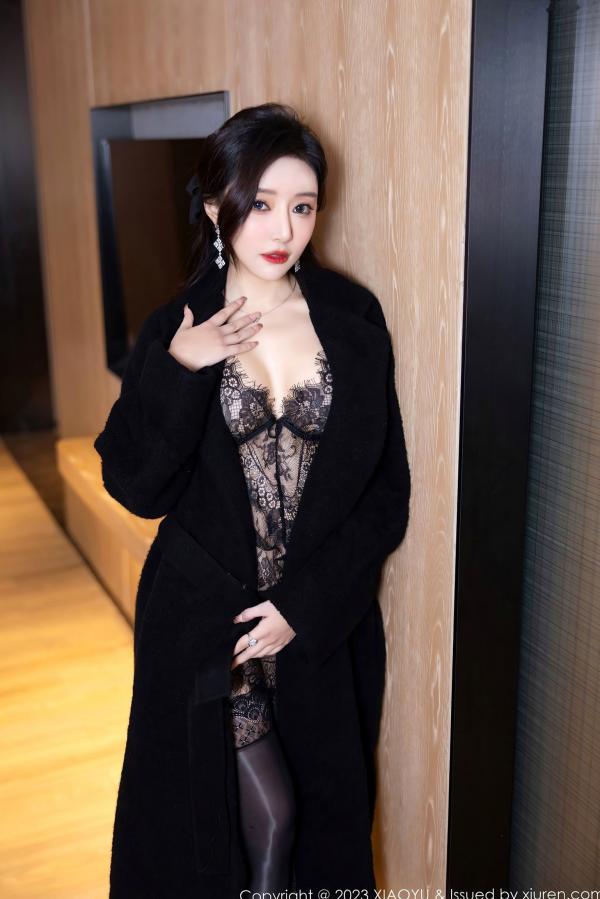 王馨瑶   XiaoYu语画界1174期：王馨瑶yanni极致诱惑，粉色吊带长裙与黑色蕾丝私房大片，无圣光超清写真第34张图片