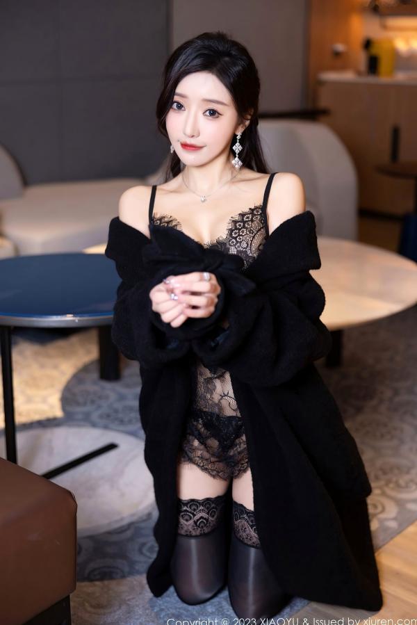 王馨瑶   XiaoYu语画界1174期：王馨瑶yanni极致诱惑，粉色吊带长裙与黑色蕾丝私房大片，无圣光超清写真第38张图片