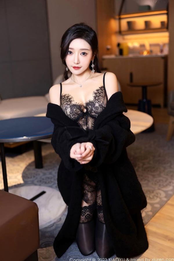 王馨瑶   XiaoYu语画界1174期：王馨瑶yanni极致诱惑，粉色吊带长裙与黑色蕾丝私房大片，无圣光超清写真第40张图片