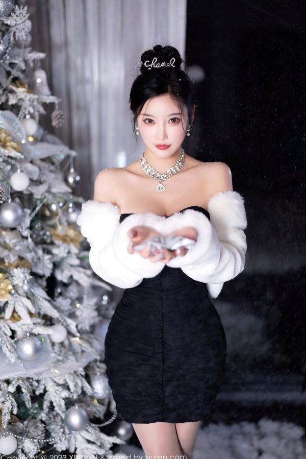 杨晨晨 sugar小甜心CC  XiaoYu语画界-杨晨晨Yome：圣诞主题兔女郎诱惑，性感漆皮装搭配网袜，极致大尺度视觉盛宴第13张图片