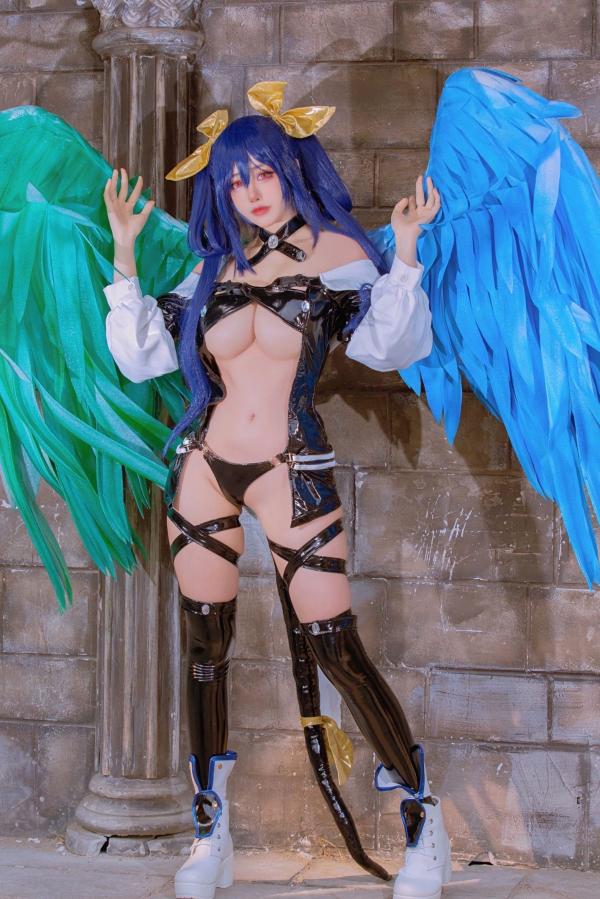    Byoru-罪恶装备Cosplay-蒂姬Dizzy性感还原-黑色漆皮战衣美臀诱惑-高品质美图第3张图片