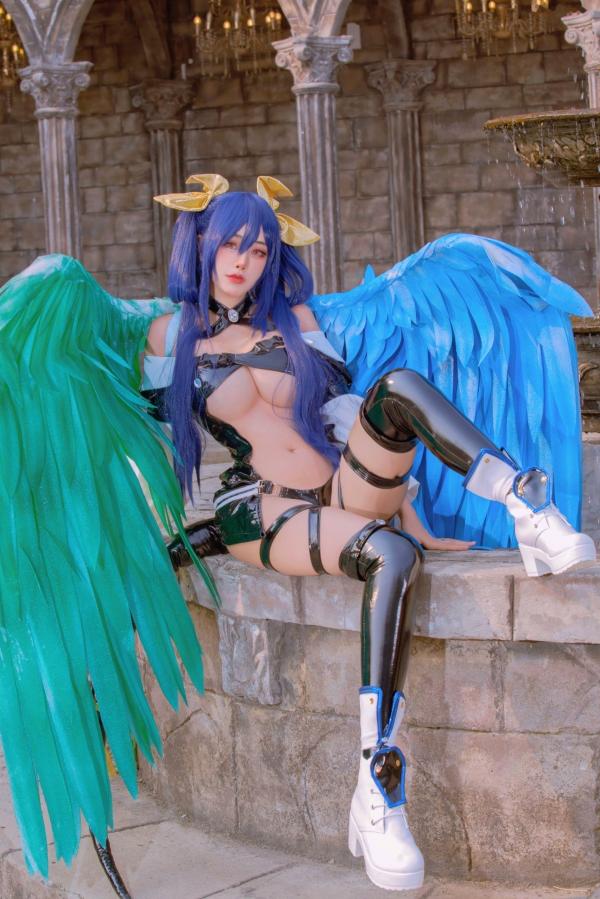    Byoru-罪恶装备Cosplay-蒂姬Dizzy性感还原-黑色漆皮战衣美臀诱惑-高品质美图第4张图片