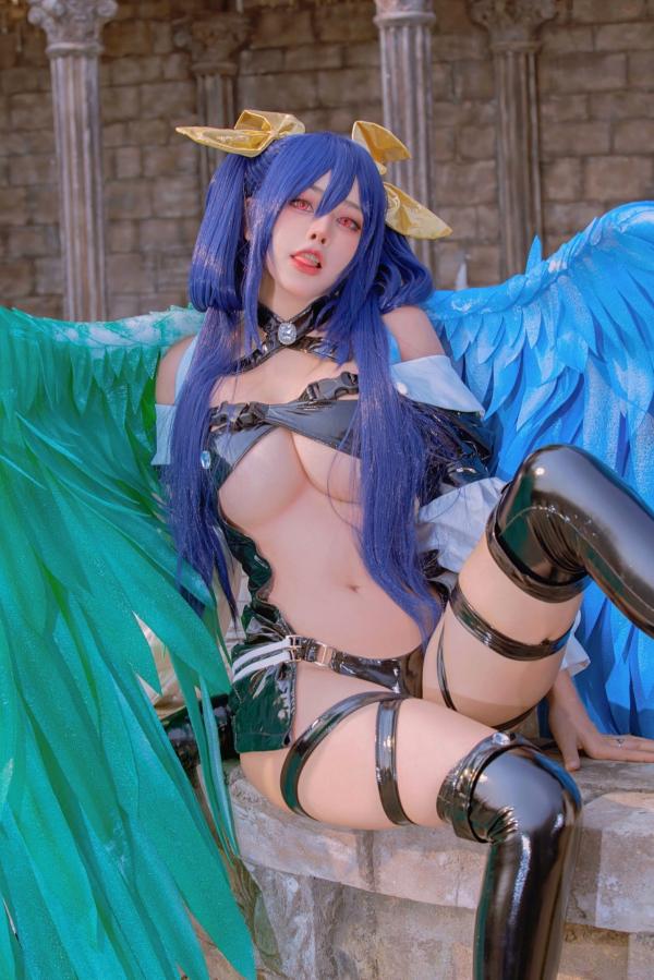    Byoru-罪恶装备Cosplay-蒂姬Dizzy性感还原-黑色漆皮战衣美臀诱惑-高品质美图第5张图片