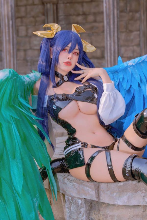    Byoru-罪恶装备Cosplay-蒂姬Dizzy性感还原-黑色漆皮战衣美臀诱惑-高品质美图第6张图片