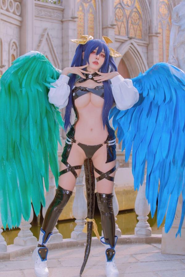    Byoru-罪恶装备Cosplay-蒂姬Dizzy性感还原-黑色漆皮战衣美臀诱惑-高品质美图第8张图片