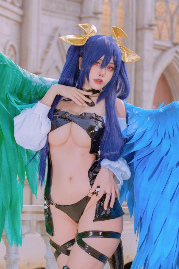    Byoru-罪恶装备Cosplay-蒂姬Dizzy性感还原-黑色漆皮战衣美臀诱惑-高品质美图第11张图片