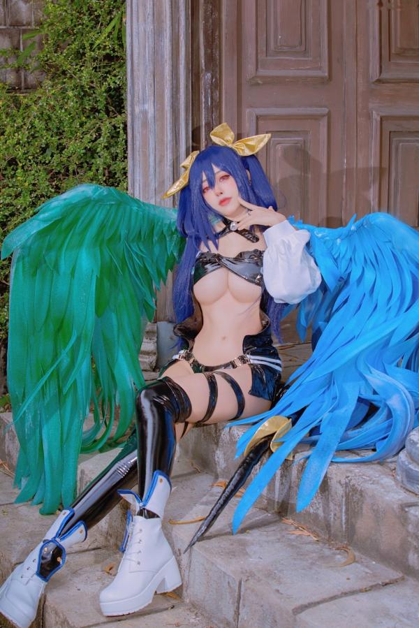    Byoru-罪恶装备Cosplay-蒂姬Dizzy性感还原-黑色漆皮战衣美臀诱惑-高品质美图第12张图片