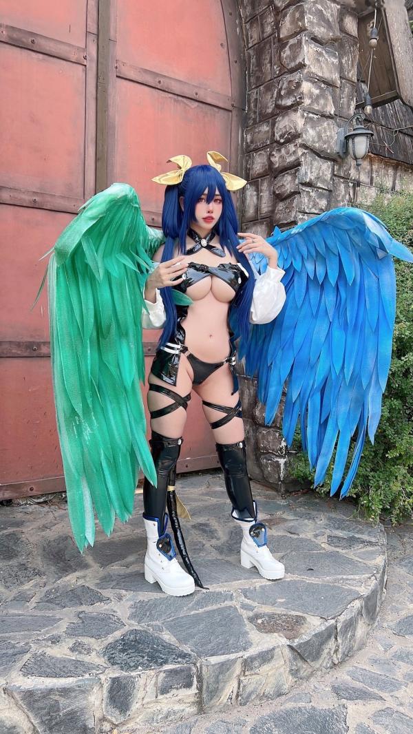    Byoru-罪恶装备Cosplay-蒂姬Dizzy性感还原-黑色漆皮战衣美臀诱惑-高品质美图第32张图片