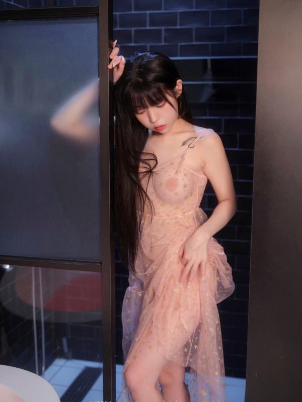    韩国美女-Yudi-ArtGravia-632-淡粉透视薄纱诱惑，浴室私房照尽显迷人曲线第5张图片