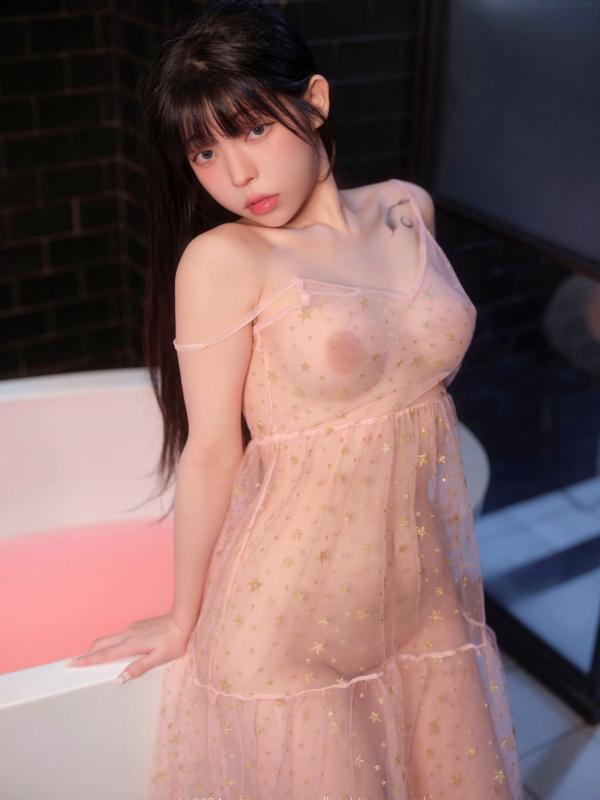    韩国美女-Yudi-ArtGravia-632-淡粉透视薄纱诱惑，浴室私房照尽显迷人曲线第20张图片